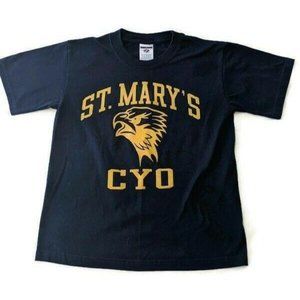 Child's T-shirt Navy St. Mary's CYO 30 sz 10-12 D78